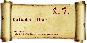 Kolbaba Tibor névjegykártya